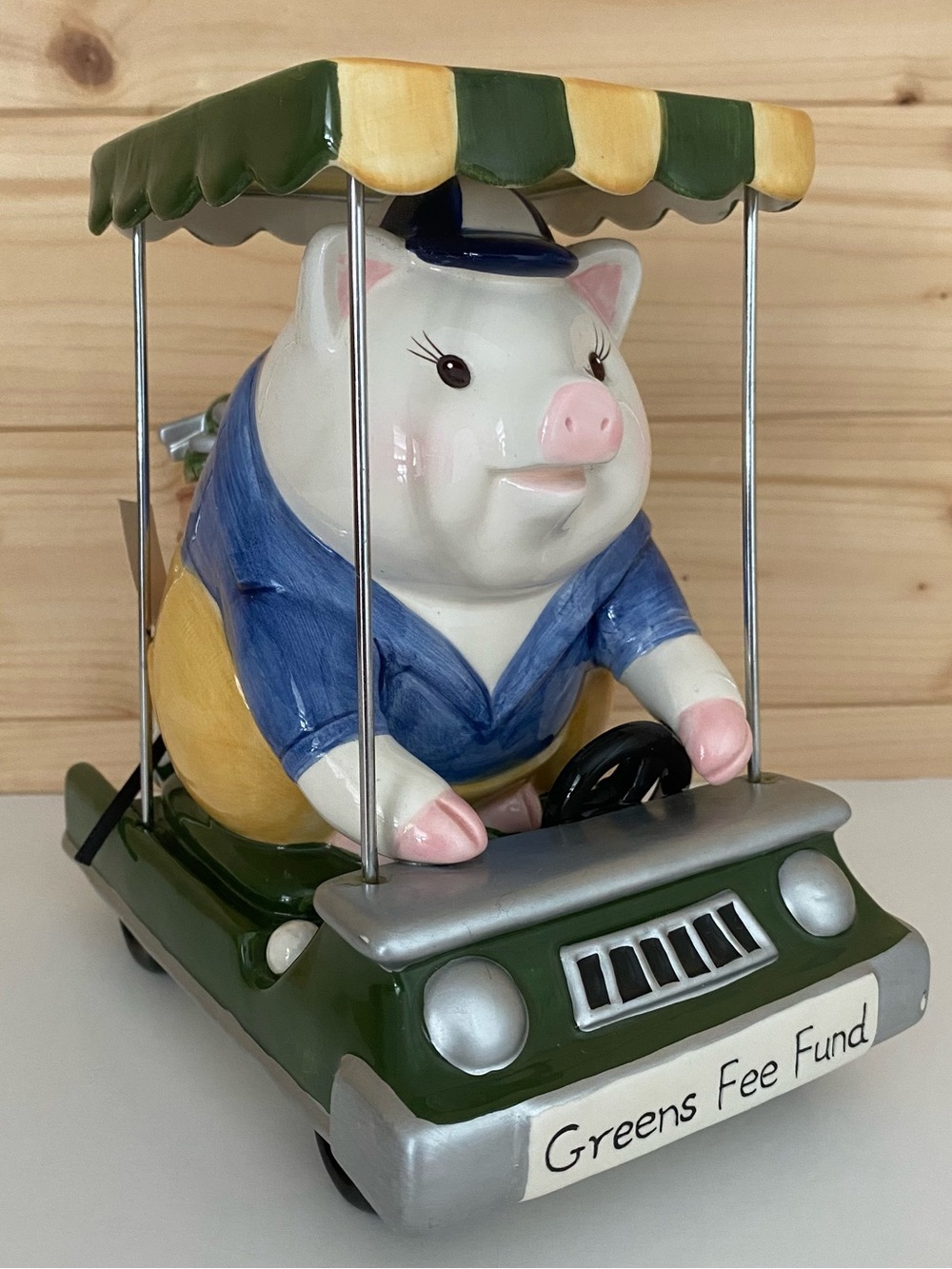 RARE Collectible Mud Pie Golf Cart Coin Piggy Bank Greens Fee Fund Golf Bank